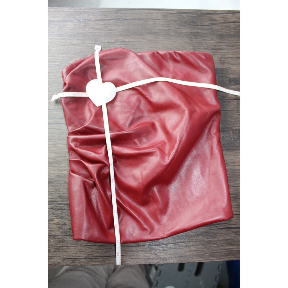 White Fox Well Behaved bustier vegan leather tube top gathered burgundy XS - Picture 8 of 10